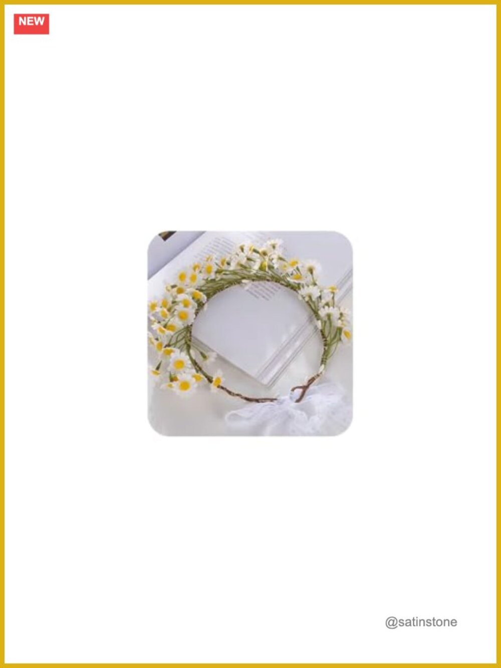 Handmade Floral Headband Crown Adjustable Polyester Hair Accessory